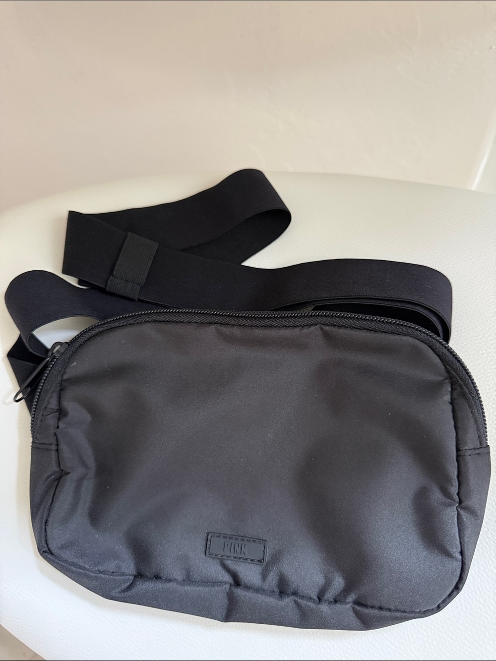 PINK Victoria's Secret Black Nylon Belt Bag